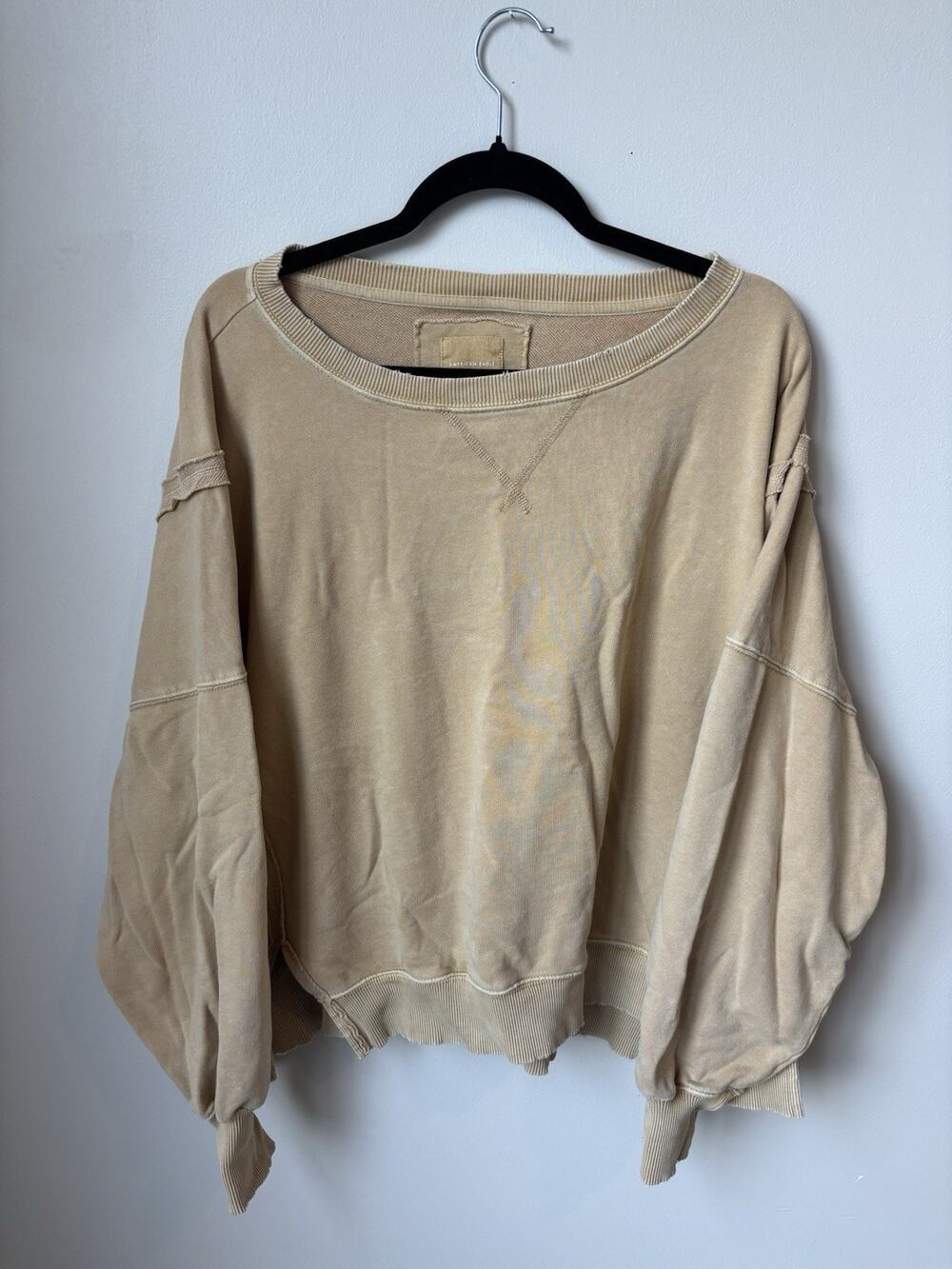 American Eagle Tan Oversized Pullover Women Size XS